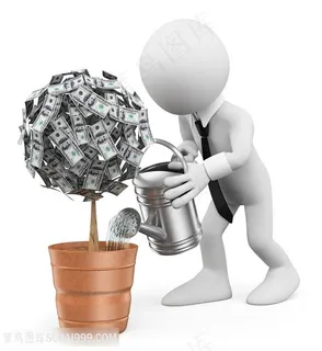 给金钱树浇水的3d小人高清图片 给金钱树浇水的3d小人高清图片