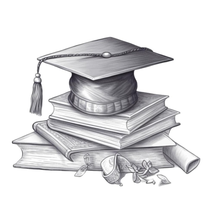 学士帽卷抽证书毕业免抠