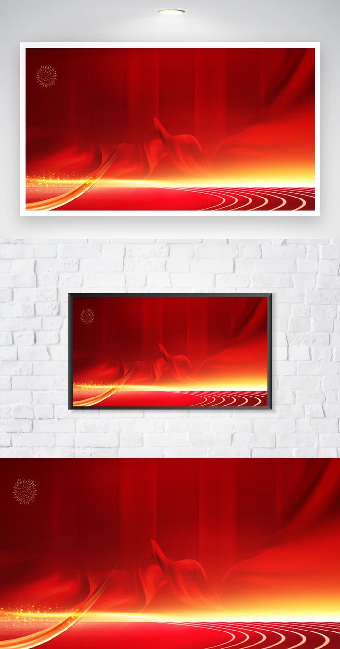 大红喜庆海报背景模板