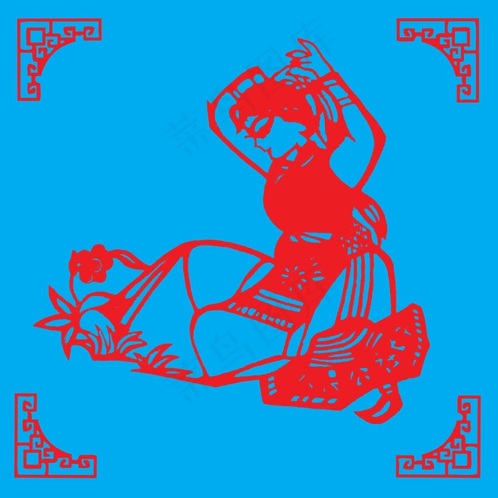 人物剪纸 剪纸风元素