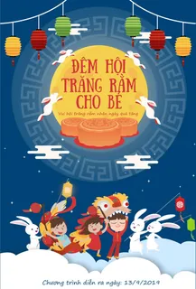 中秋节快乐贺卡蓝色背景