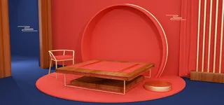 中国风国潮电商促销首页海报C4D背景图3D场景立体设计PSD素材模板