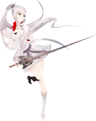 白衣女孩武士卡通素材