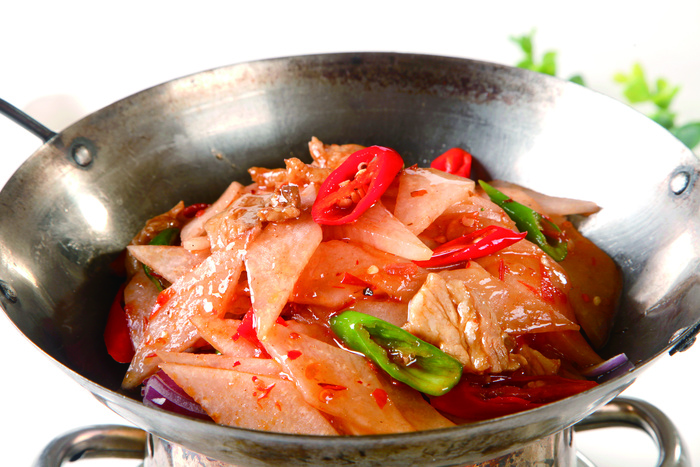 干锅美食焖锅湘菜麻辣香辣纸锅干锅萝卜片 