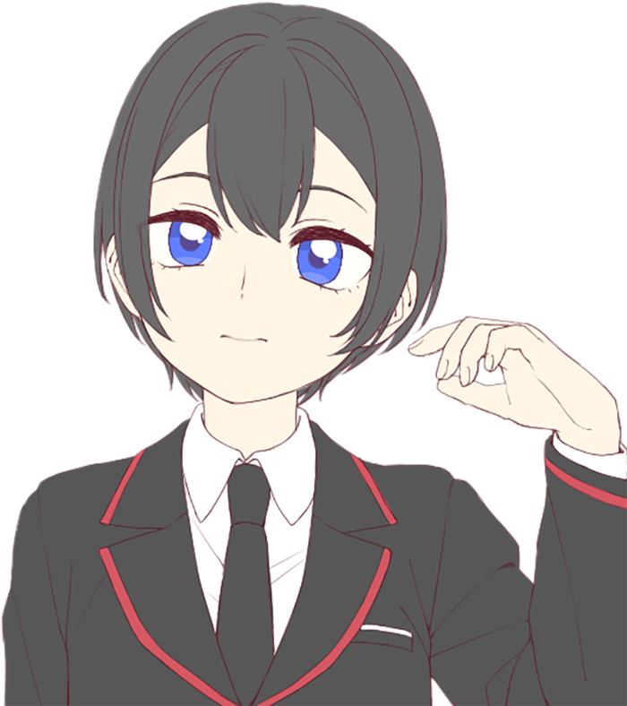 短发女学生素材卡通简笔