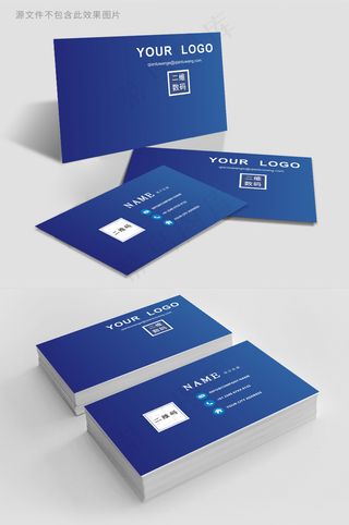 深蓝色商务极简律师名片设计模板