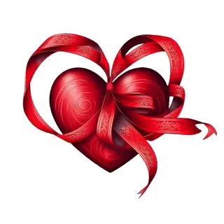 情人节520爱心飘带免抠