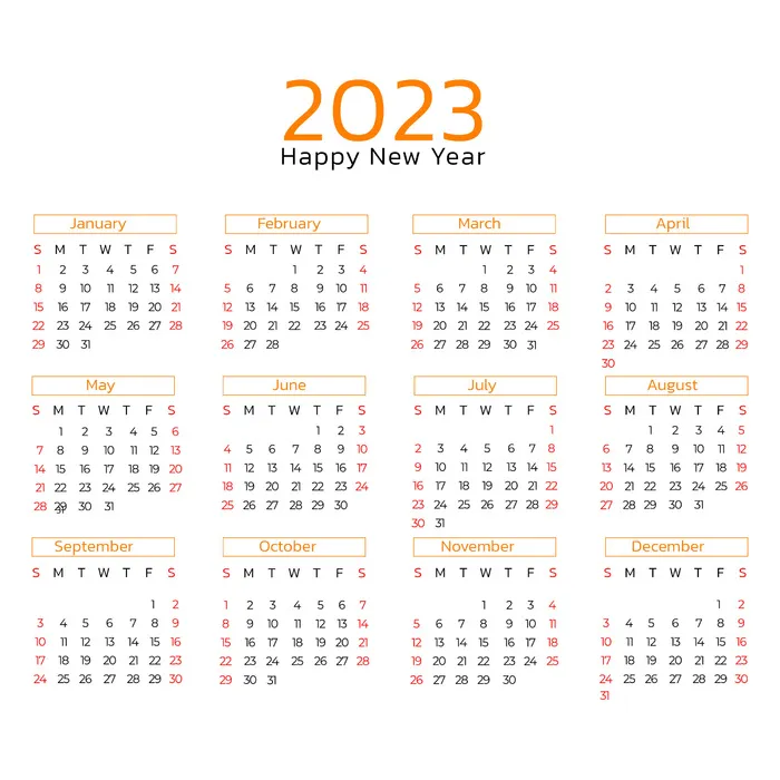 2023年日历白色背景psd模版下载