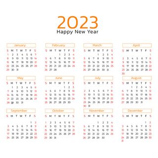 2023年日历白色背景