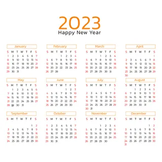 2023年日历白色背景