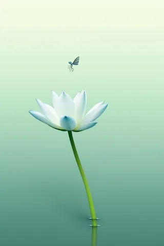 清新浅绿色荷花节气背景