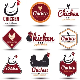 免抠公鸡创意标签