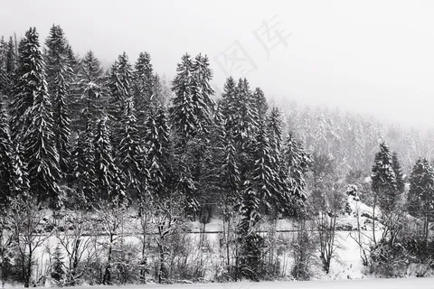 冬季雪山景观黑白图片 冬季雪山景观黑白图片