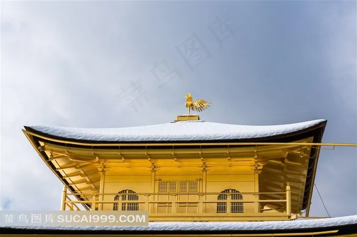 日本金阁寺建筑金顶