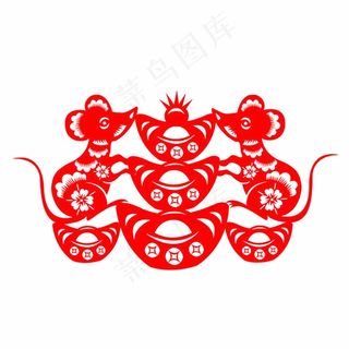 鼠年剪纸 剪纸风元素