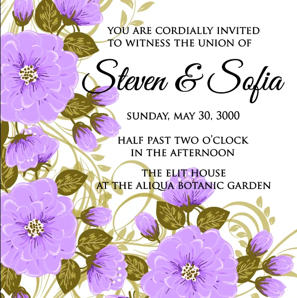 祝贺婚礼结婚邀请卡素材eps,ai矢量模版下载