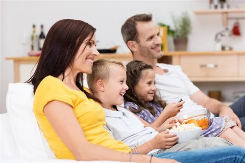 欧美家庭快乐的一家人