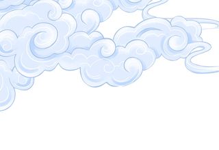 中国风国潮祥云插画手绘云彩图案海报云层装饰背景PSD设计素材