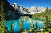 高清唯美山水雪山湖泊风景图片
