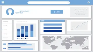 可视化大数据科技网页后台管理图表软件AI界面PSD模版素材源文件
