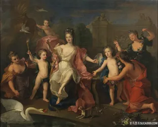 人群唯美油画风景画