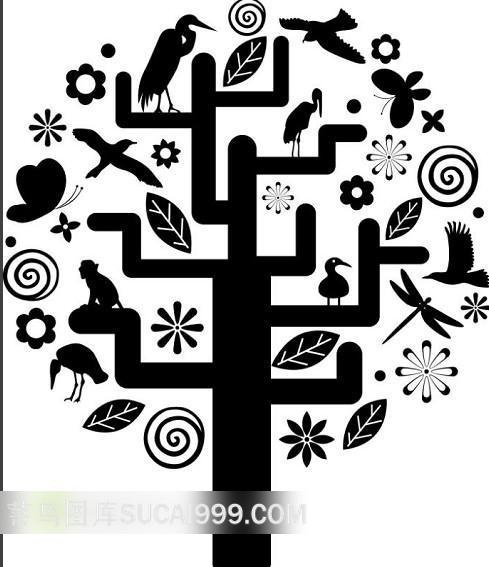 树形插画装饰画