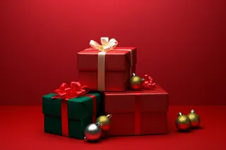 圣诞礼物红色节日摄影图