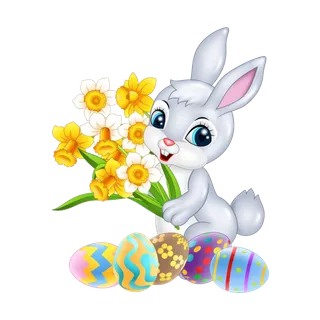 小白兔捧花兔年