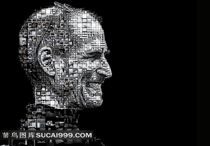 苹果乔布斯产品组合数码设计人头像