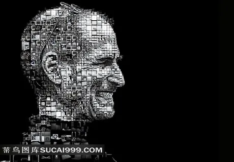 苹果乔布斯产品组合数码设计人头像