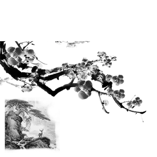 山水画素材中国风水墨画素材元素中国画