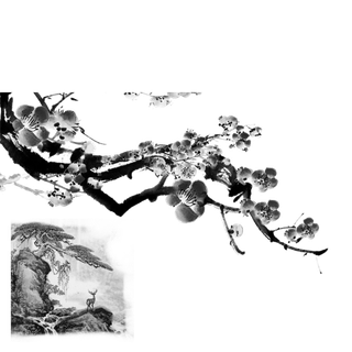 山水画素材中国风水墨画素材元素中国画