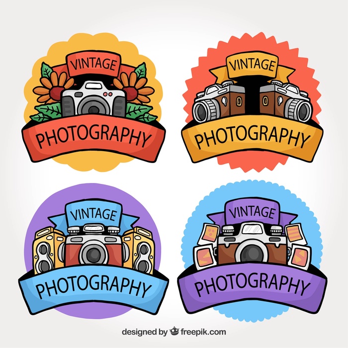 免抠复古照相机标签