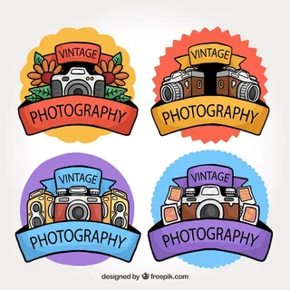 免抠复古照相机标签