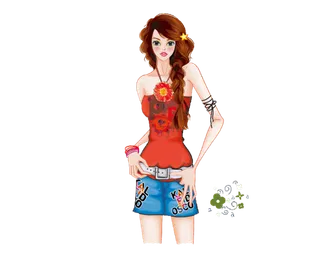 04 (10)免抠 设计 元素 素材 美丽 传统花纹 美女