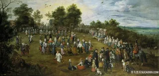 布鲁热尔-艾尔-老头-扬-舞蹈-坎普斯特风景画油画