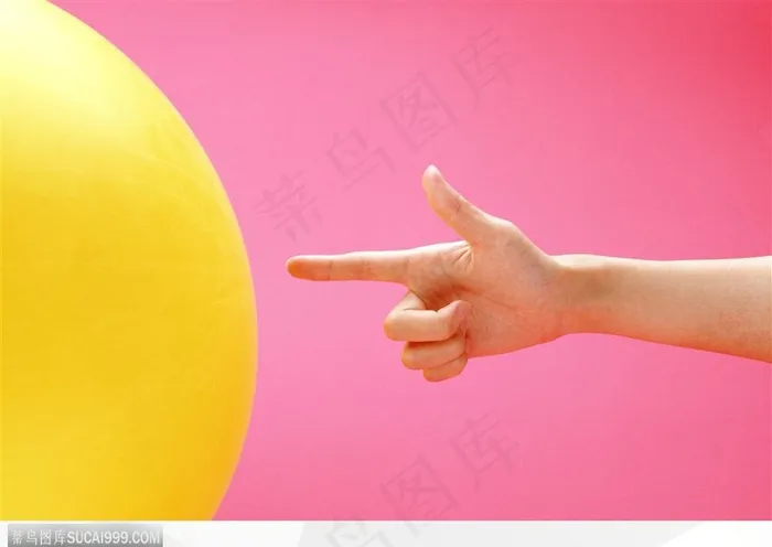 手的表情-击破汽球的手势