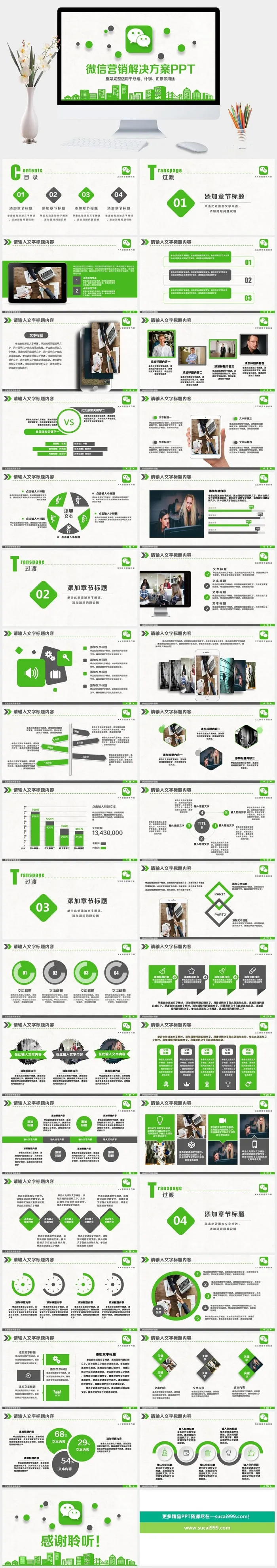 微信营销解决方案PPT模板
