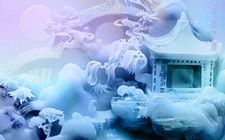 雕塑玉雕背景风景