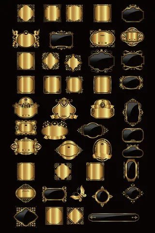 矢量欧式花纹边框