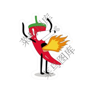 辣椒喷火矢量图
