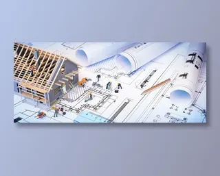 房子建筑与施工图纸高清素材