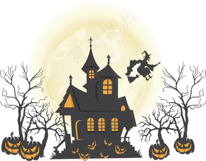 万圣节节日卡通素材城堡