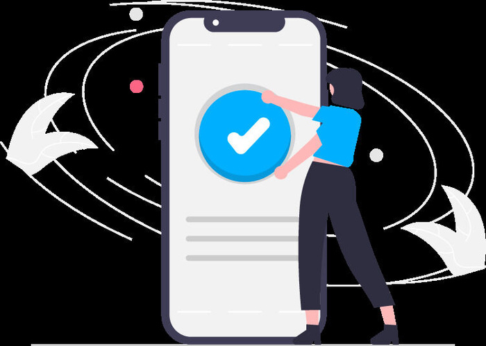 2.5d手机确认插画小图标素材