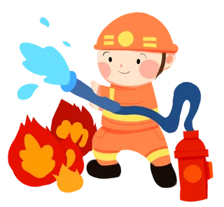 卡通消防员