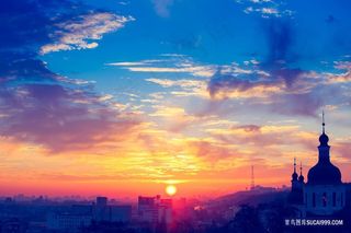 云彩 火烧云 落日 晚霞 唯美天空 夕阳 太阳