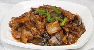 08 五花肉炒鲜蘑菇-小嫂子农家院