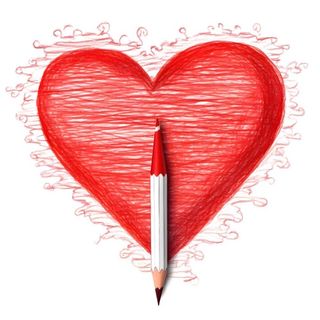 情人节520铅笔画爱心免抠