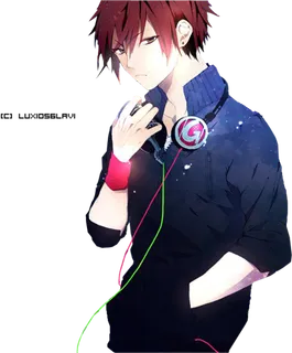 戴耳机男孩线条画素材简笔