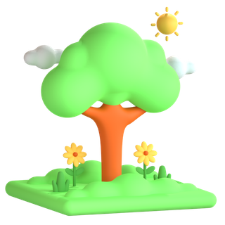 树卡通自然图标3Dpng素材